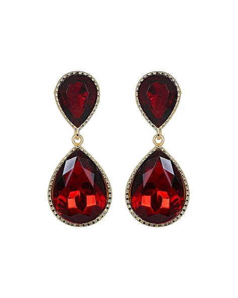 Aggregate more than 76 maroon crystal earrings super hot