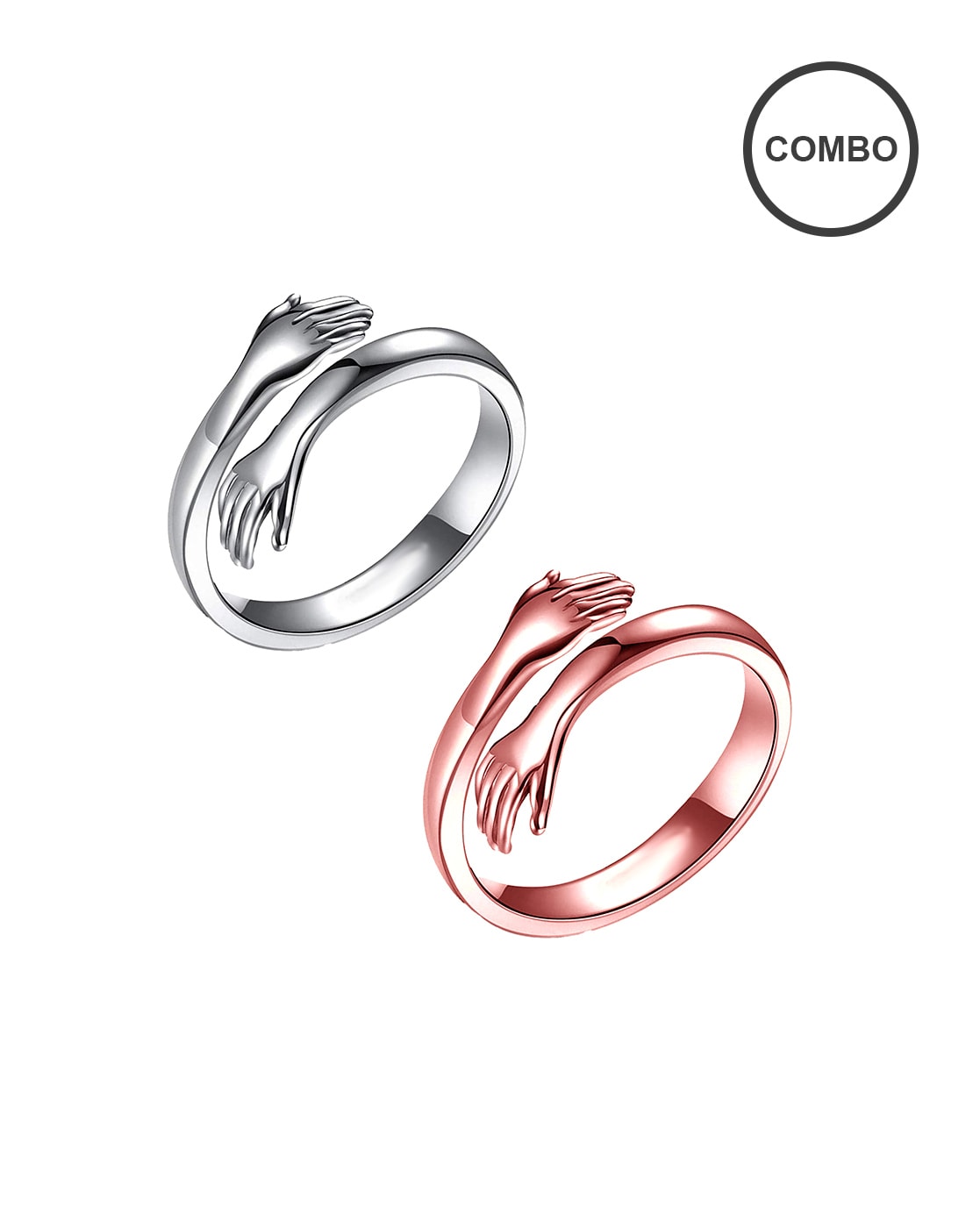 Buy Silver & Rose Gold Rings for Women by Om Jewells Online | Ajio.com