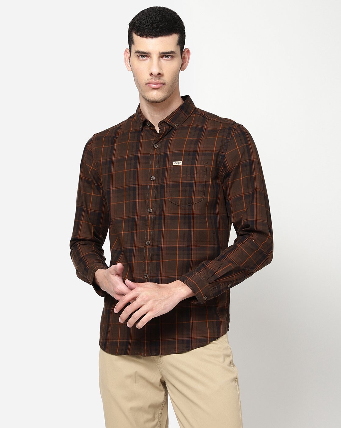 Buy Brown Shirts for Men by WRANGLER Online 