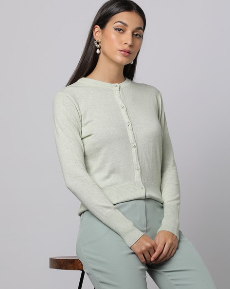 Cropped crew neck outlet cardigan