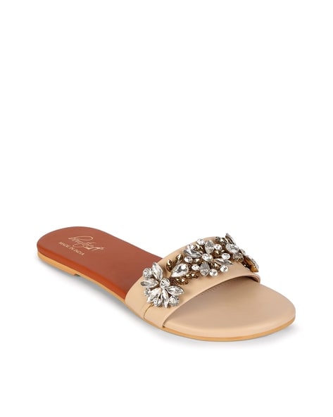 AQUA Women's Paris Embellished Slide Sandals - 100% Exclusive |  Bloomingdale's