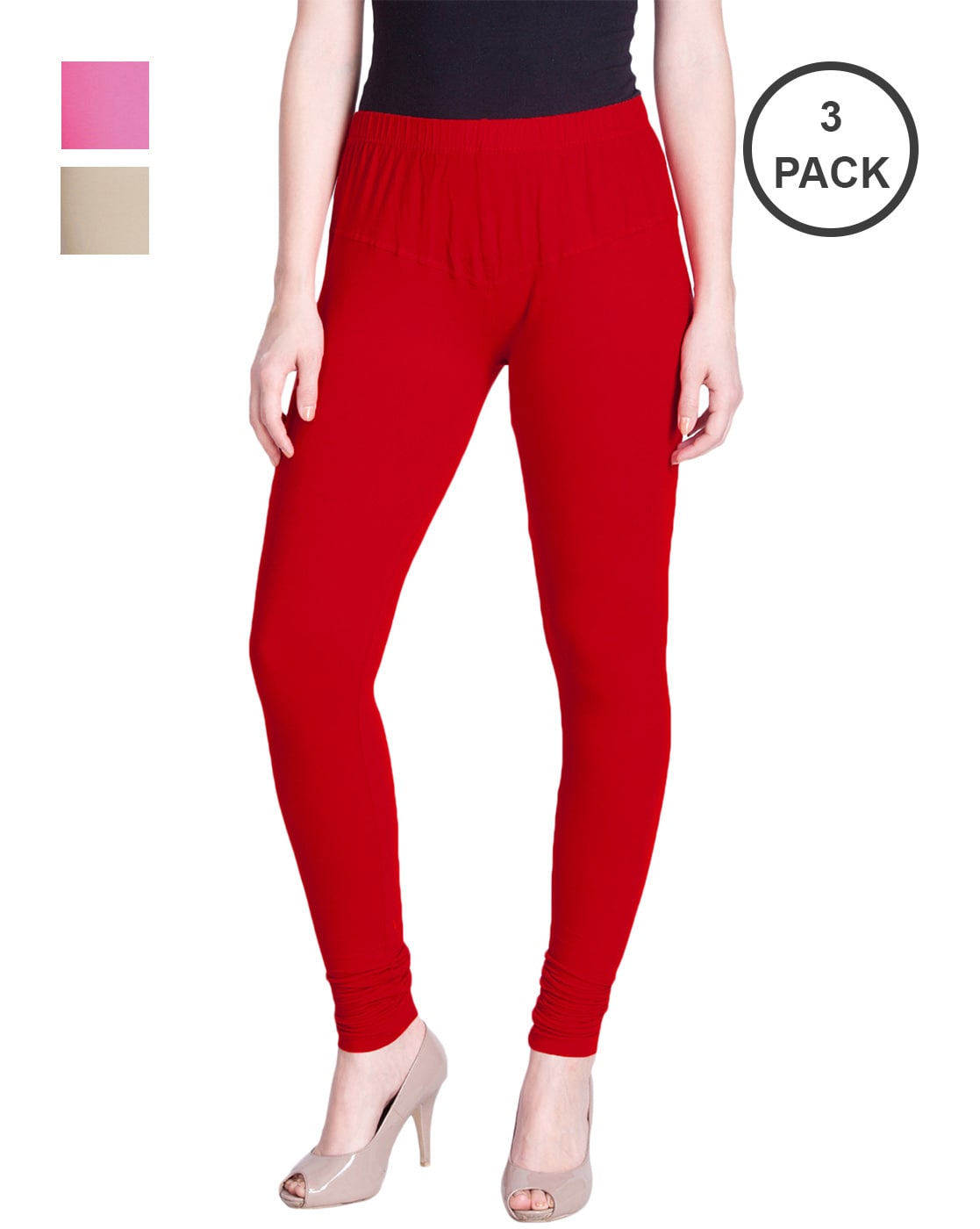 Buy Go Colors Women Solid Color Churidar Legging - Dusty Pink Online - Lulu  Hypermarket India