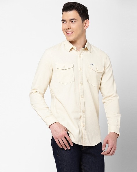 Buy Cream Shirts for Men by Ikg Denim Online | Ajio.com