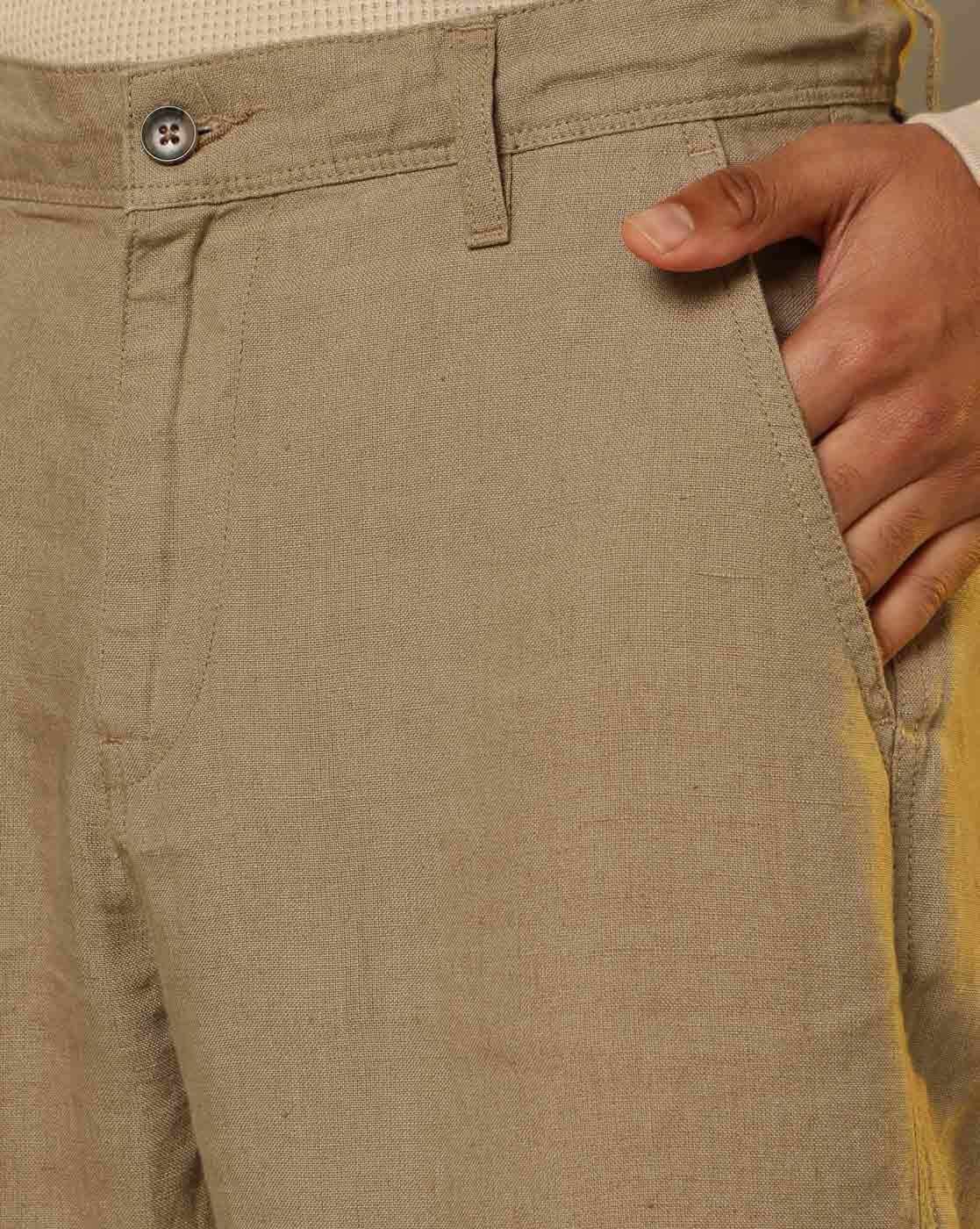 Men Linen Look Baggy Pants Elasticated Waist Casual Beach Trousers E   Fruugo IN