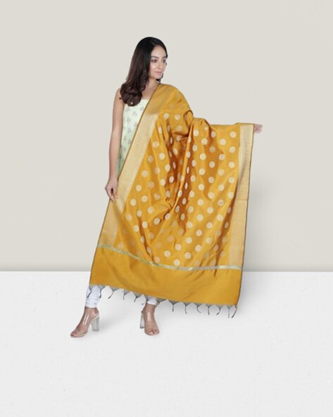 Banarasi Silk Dupatta with Tassels Price in India