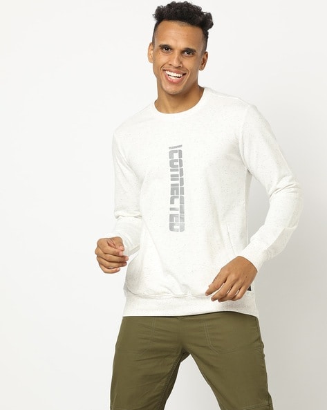 Heathered Sweatshirt with Typographic Print