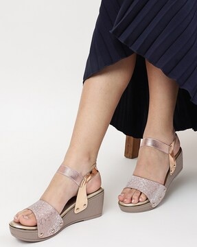 Closed toe wedges with ankle strap hot sale