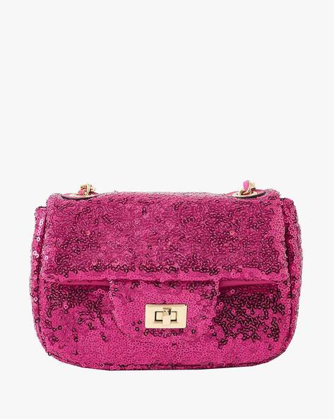 Buy online Pink Embellished Fold Over Clutch from bags for Women