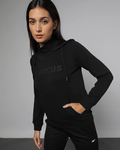 Buy Black Sweatshirt Hoodies for Women by Outryt Sport by AZORTE