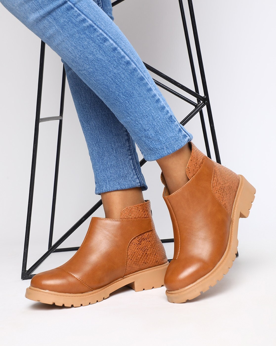 Women's Hailey Leather Heeled Boot from Crew Clothing Company