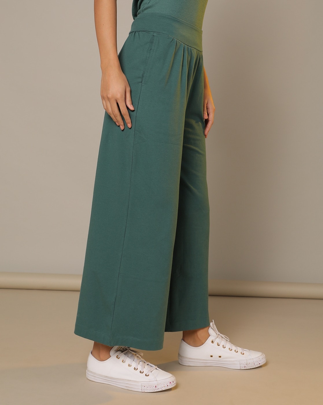 Relaxed Fit Organic Cotton Wide-Leg Pants