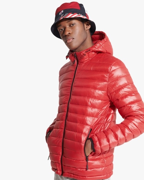 The latest collection of red puffer jackets for men | FASHIOLA INDIA