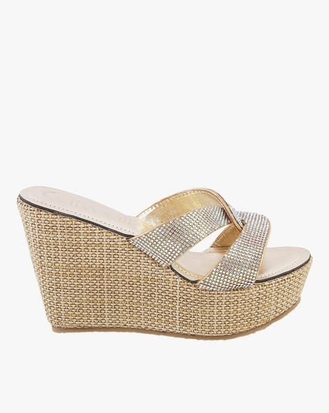 Buy Gold Heeled Sandals for Women by CATWALK Online | Ajio.com