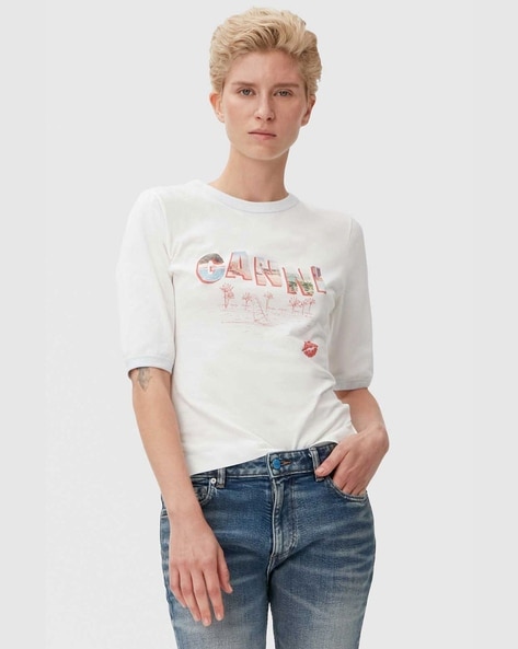 Relaxed Flower organic cotton T-shirt, GANNI