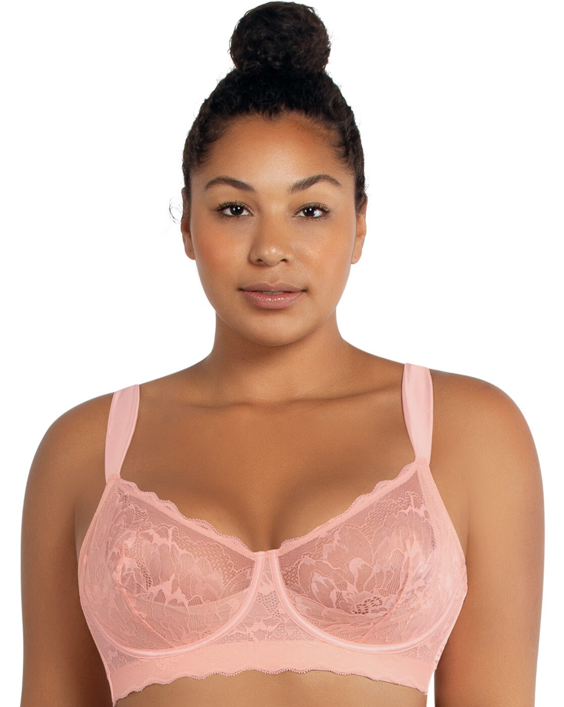 Buy Padded Non-Wired Full Cup Bra in Peach Colour - Lace Online