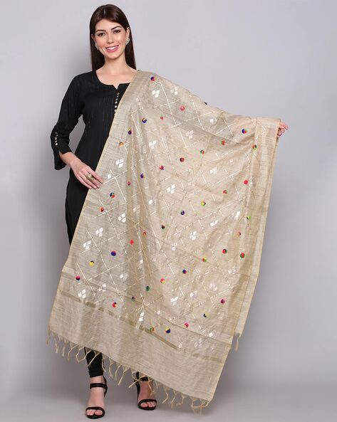 Emblished Dupatta with Tassels Price in India