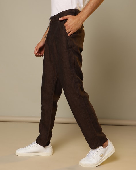 Terracotta linen slim fit Trousers