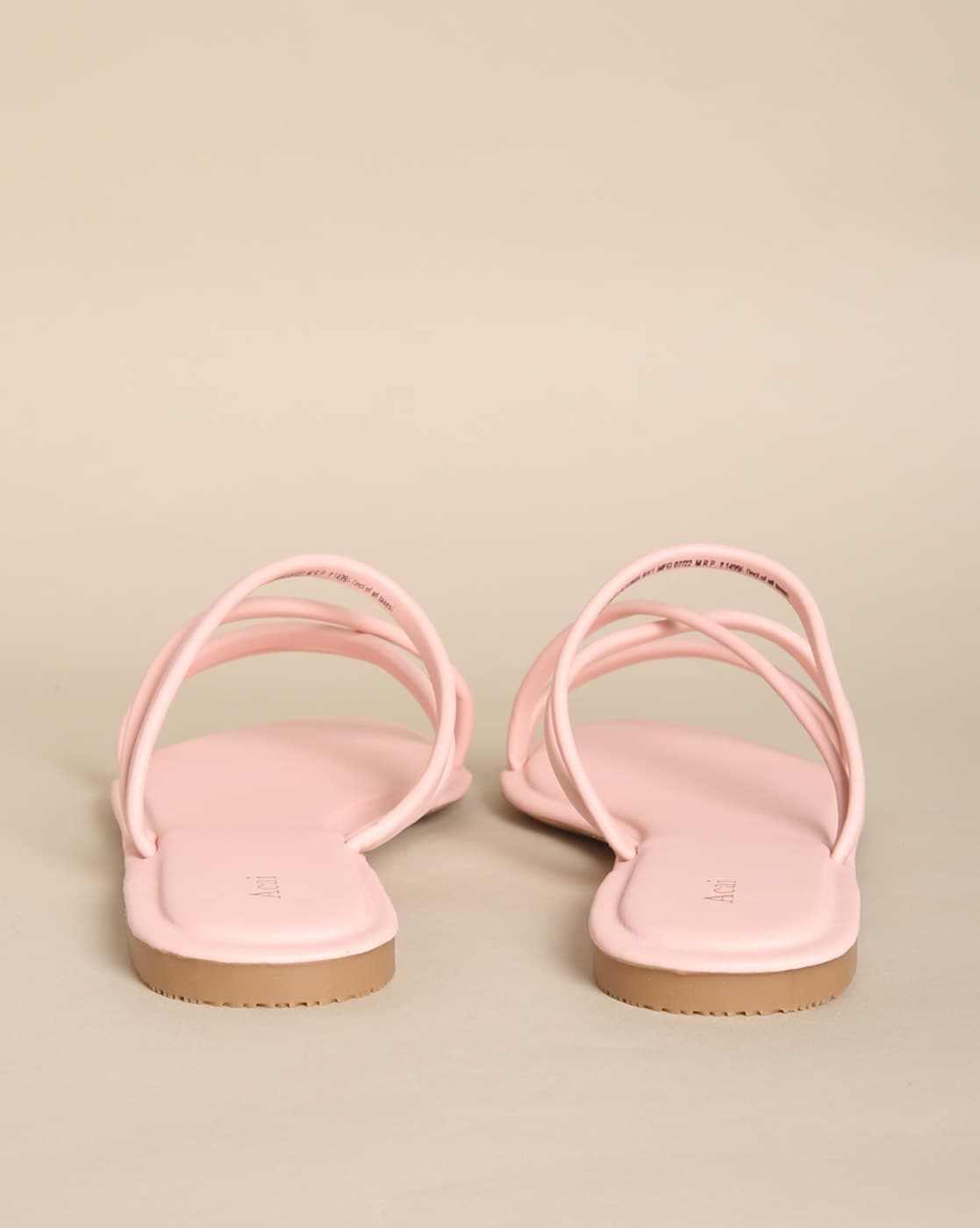 Buy Nude pink Flat Sandals for Women by Acai Online | Ajio.com