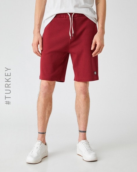 Burgundy sweat shorts on sale