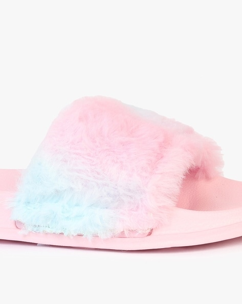 Faux fur slides near on sale me