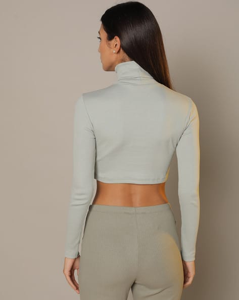 Turtle-Neck Crop Top