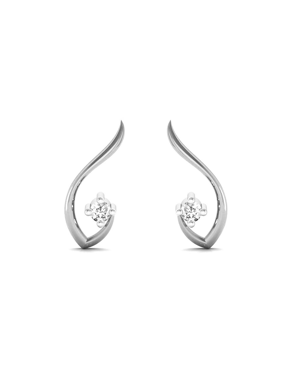 White Gold Earrings - Buy White Gold Earrings online in India