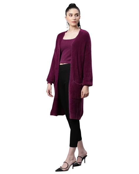 Purple hot sale shrug sweater