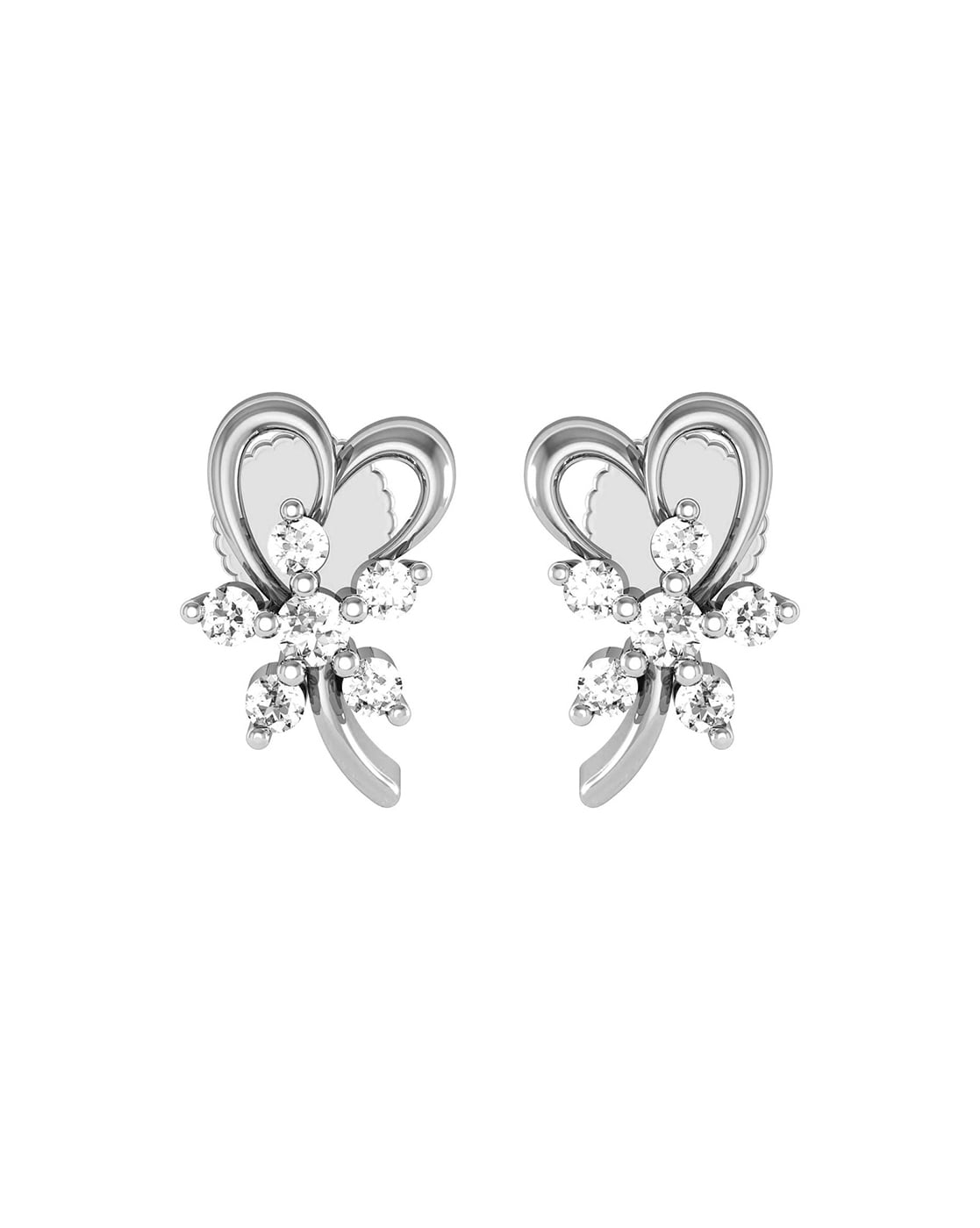 18K Diamond Flower Drop Earrings - 240-7329