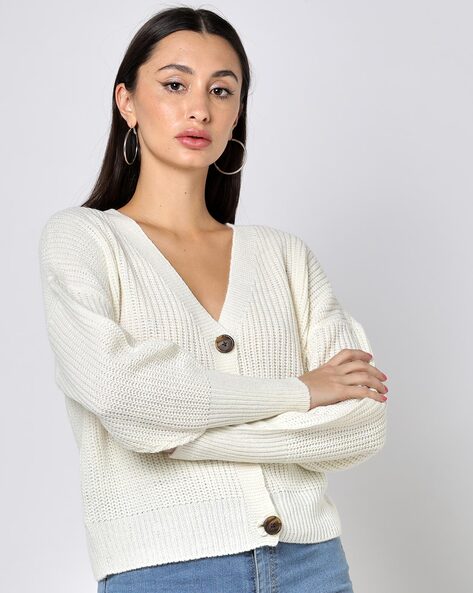 Buy White Sweaters & Cardigans for Women by ISCENERY BY MODA Online | Ajio.com