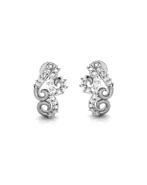 Buy Meraki Swirl Diamond Stud Earrings Online  CaratLane