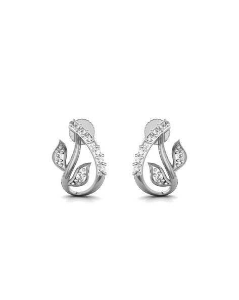Buy quality 14k white gold diamond halo snowflake stud earrings in Pune