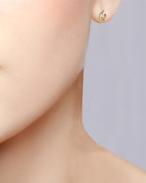 Gold Stud Earrings - Tiny Heart in 24K Gold Plate