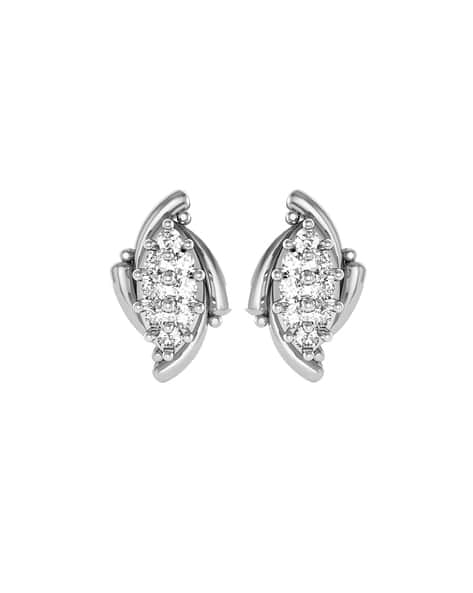 Avsar White Gold Diamond Stud Earrings