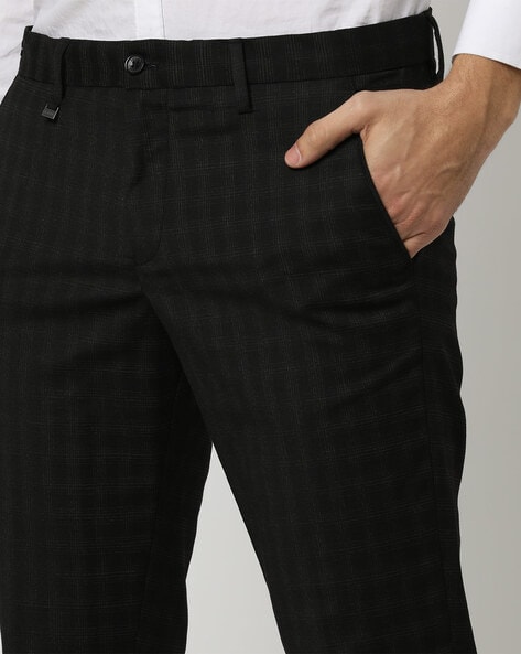 Buy Tapered Fit Flat-Front Trousers Online at Best Prices in India -  JioMart.