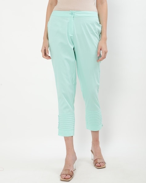 Flat-Front Pants with Pintucks Price in India