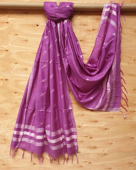 Handloomed Dupatta with Tassels Price in India