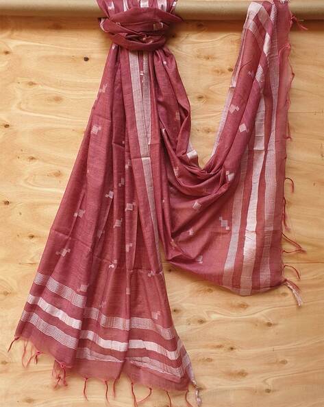Handloomed Dupatta with Tassels Price in India