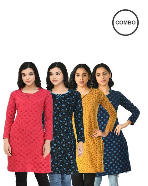 Buy Multicolored Kurtis & Tunics for Women by GOSRIKI Online | Ajio.com