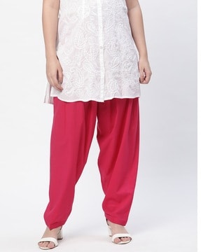 Buy Shree Women White  Multi Coloured Floral Print Patiala Pants  Patiala  for Women 268029  Myntra