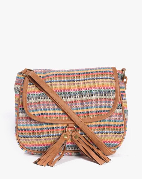 Striped sling outlet bag