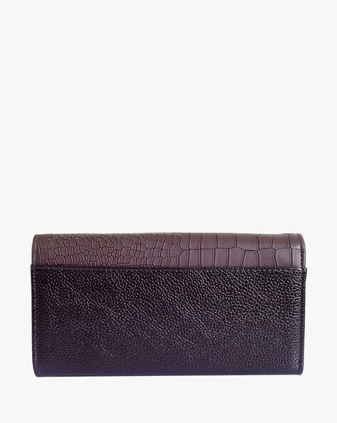 Croc-Embossed Tri-Fold Wallet