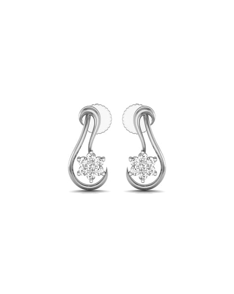 Japanese Designer 2-line Platinum Earrings with Rose Gold for Women JL