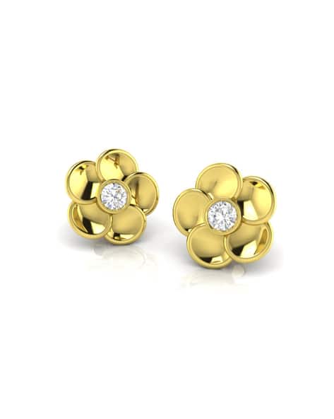Buy Yellow Gold Earrings for Women by Avsar Online