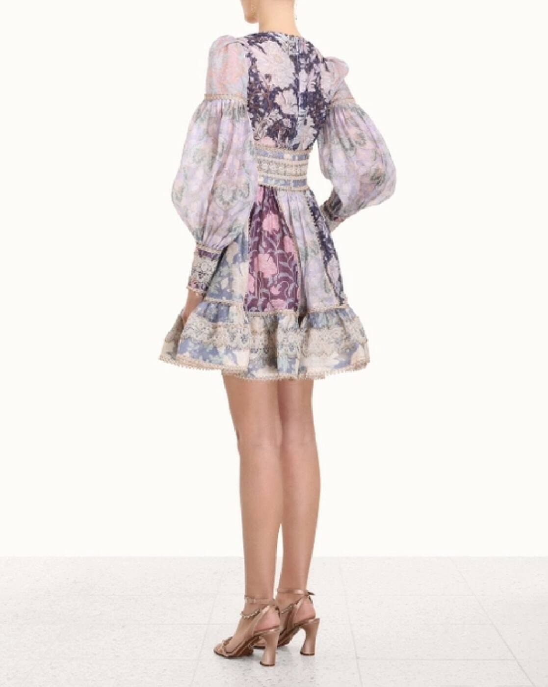 zimmermann celestial lace panelled mini dress Buy Zimmermann Multicolour Celestial Lace-panelled Mini Dress in Linen-silk For Women Online