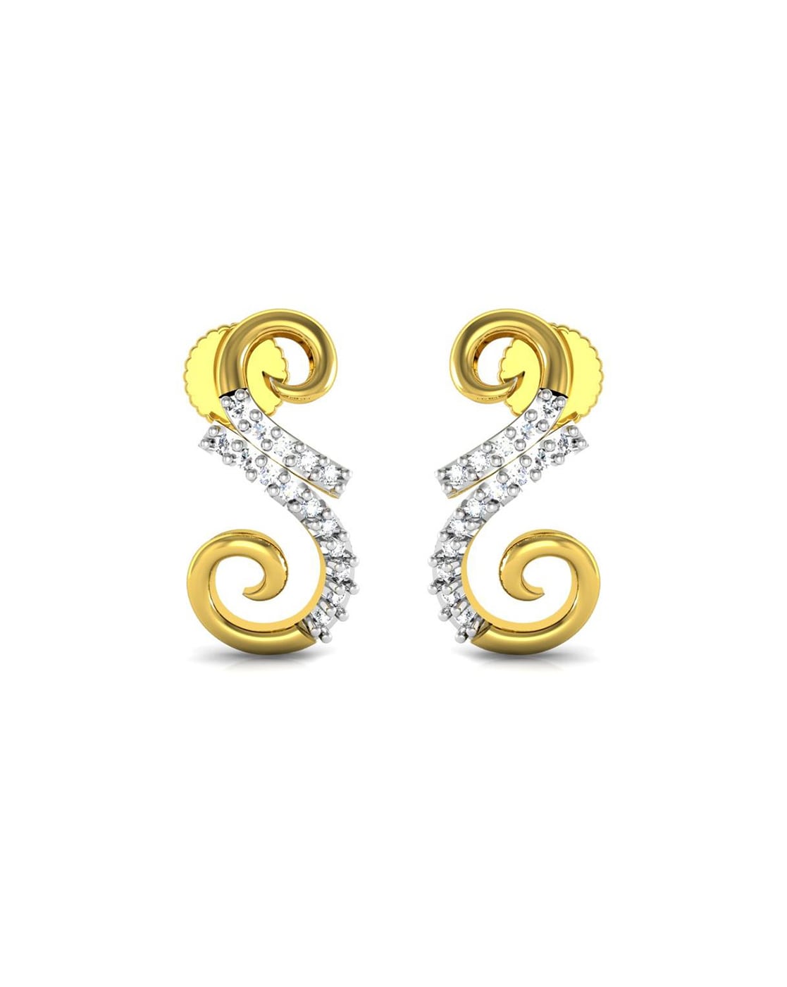 Diamond Letter B Earrings 1/10 ct tw Round 14K Yellow Gold | Jared