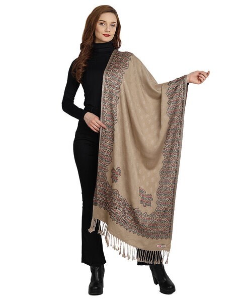 Ethnic Pattern Shawl with Tassels Price in India