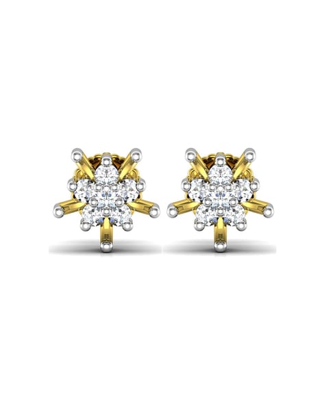 Amazon.com: 10K White Gold 1/5CT-2 CT TDW Diamond Flower Cluster 7 Stone  Stud Earrings For Women(I-J,I2): Clothing, Shoes & Jewelry