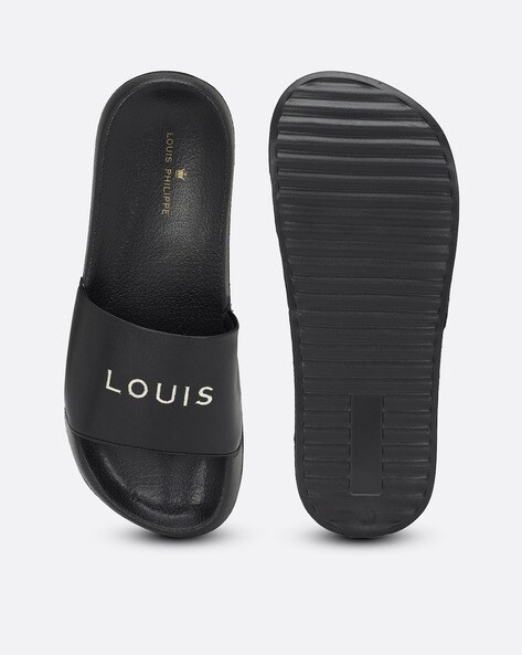 Louis vuitton black online flip flops