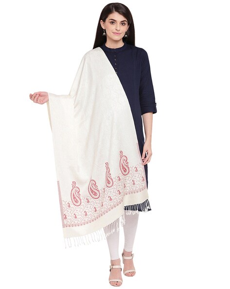 Paisley Stole with Fringes Price in India