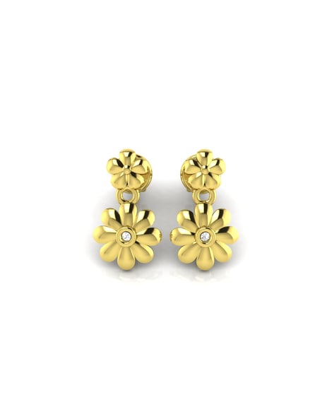 14K Yellow Gold Diamond-Set Earrings - RioGrande